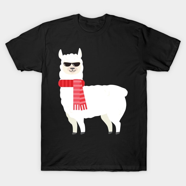 Cute & Adorable Llama With Cool Sunglasses T-Shirt by theperfectpresents